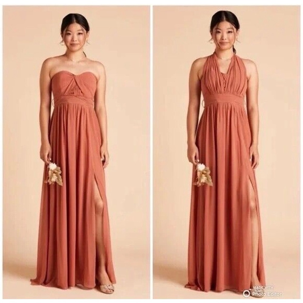Birdy Grey Convertible Bridesmaid Dress Terracotta Orange Maxi Gown Medium
